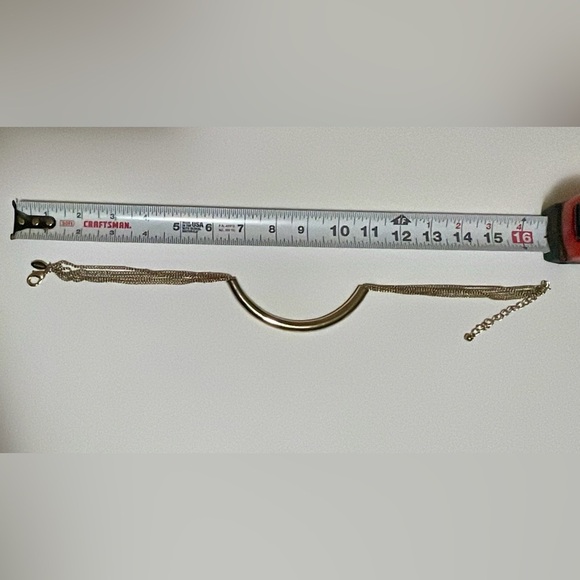 Chic Choker Chico's Gold Crescent 16”Necklace with Intricate Chain Grandmacore - Picture 5 of 5